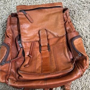 Brown Leather Backpack